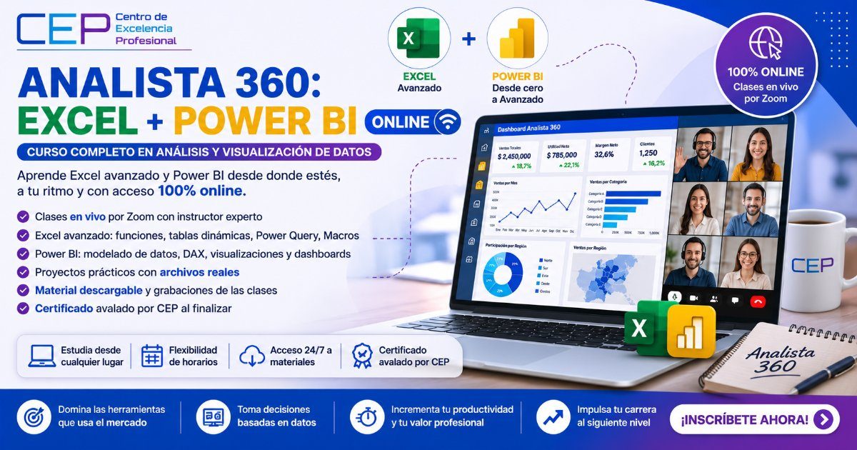 Analista 360: Excel + Power BI OnLine